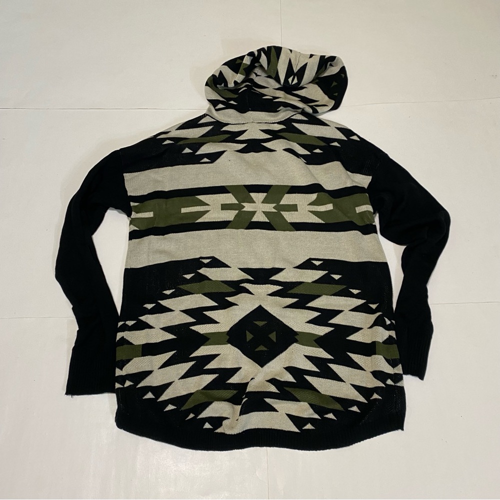 Cloud Chaser Black And Green Patterned Sweater - image 7